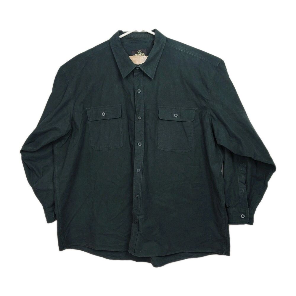 RedHead Button-Up Shirt Men's 4XL Green Heavy Long Sleeves Collared Pockets - Picture 1 of 9